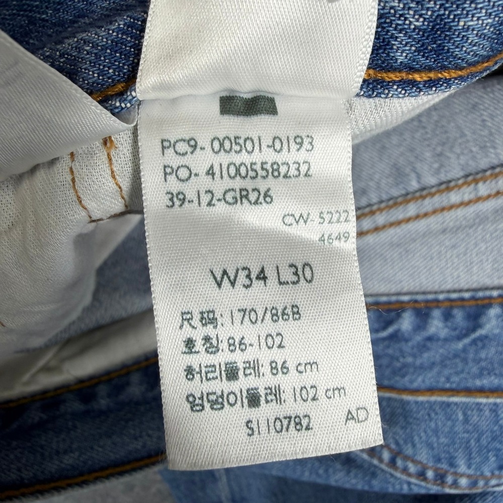 Levis 501 Jeans Men 34x30 Blue Original Fit Straight Leg Button Fly Medium Wash - Picture 4 of 11